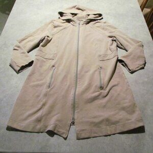 Neon Buddha Jacket womens extra large hooded Zip Cardigan Brown stretch